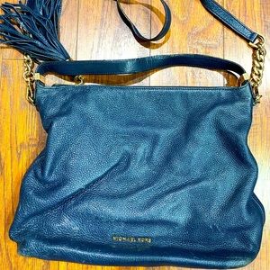 Michael kors blue leather crossbody bag
